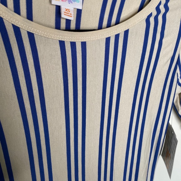 LULAROE XS Julia dress tan vertical stripe NWT - Picture 2 of 7